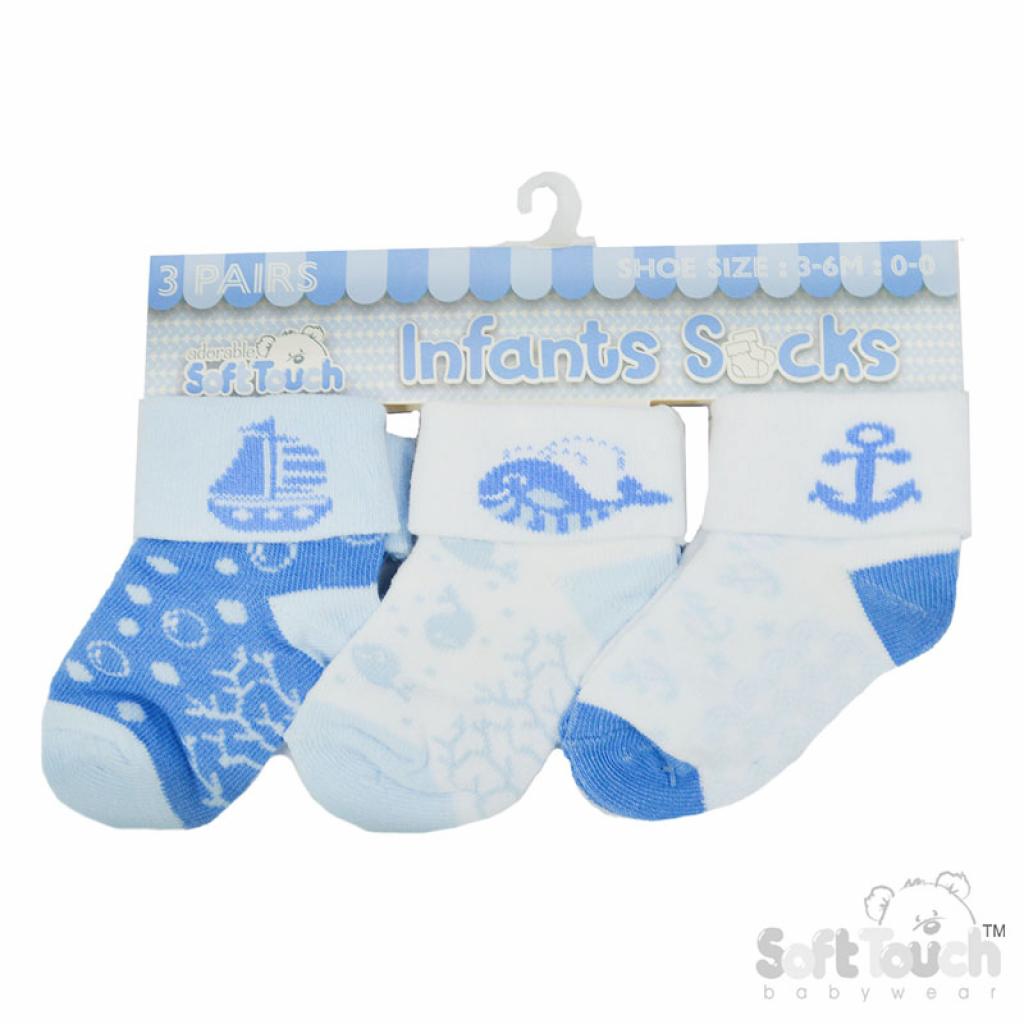 Sailing 3-Pack Socks – by Soft Touch (3–12 Months) - Image 2