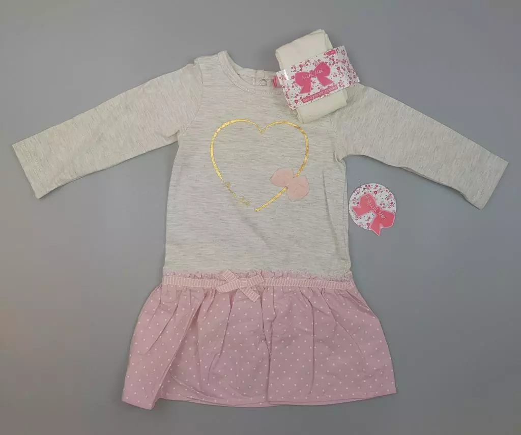 Heart Dress & Tights 2-Piece Set – by Mini Moi (12–18 Months) CLEARANCE‼️ - Image 2