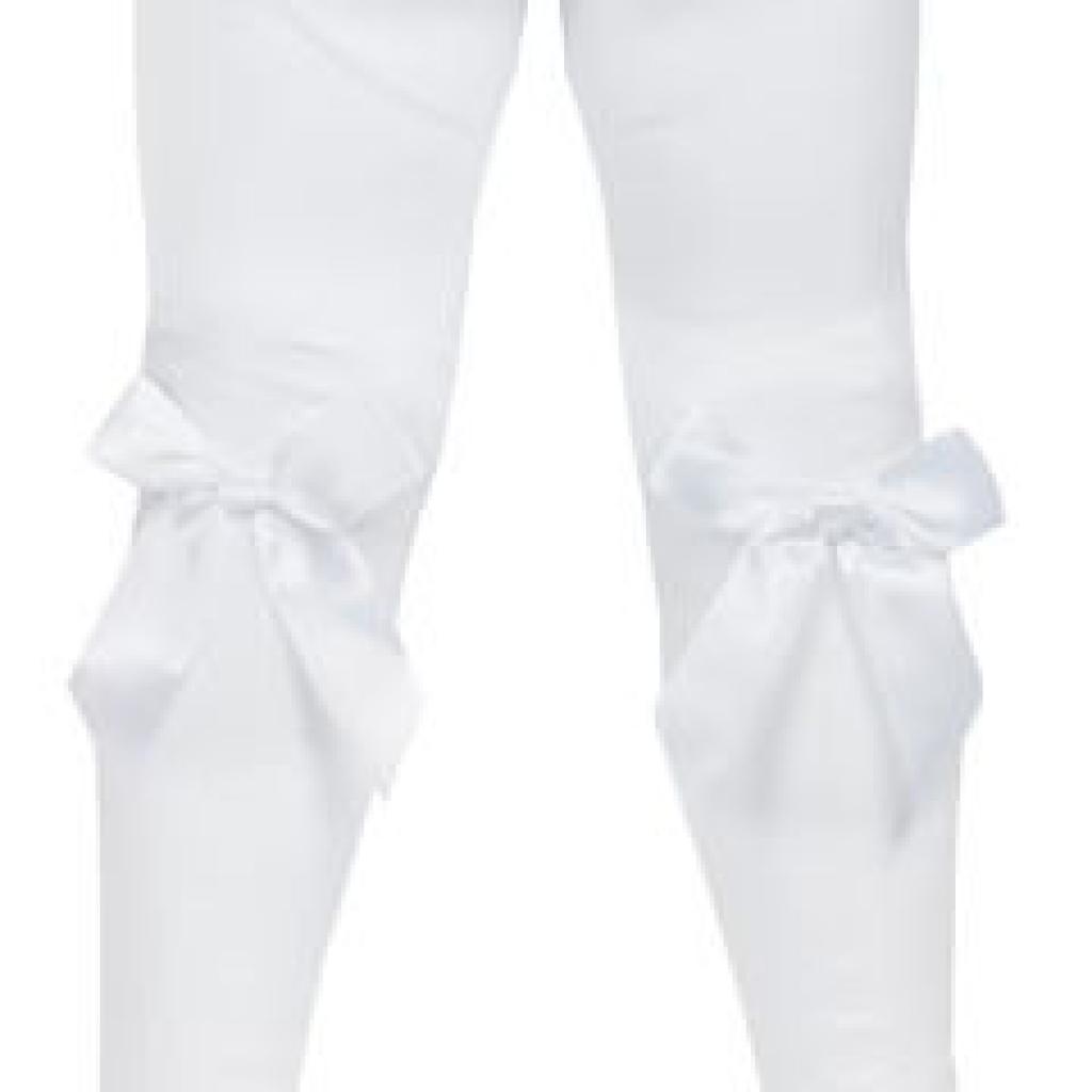 White Diamond Bow Tights – by Tick Tock (18–24 Months) - Image 2