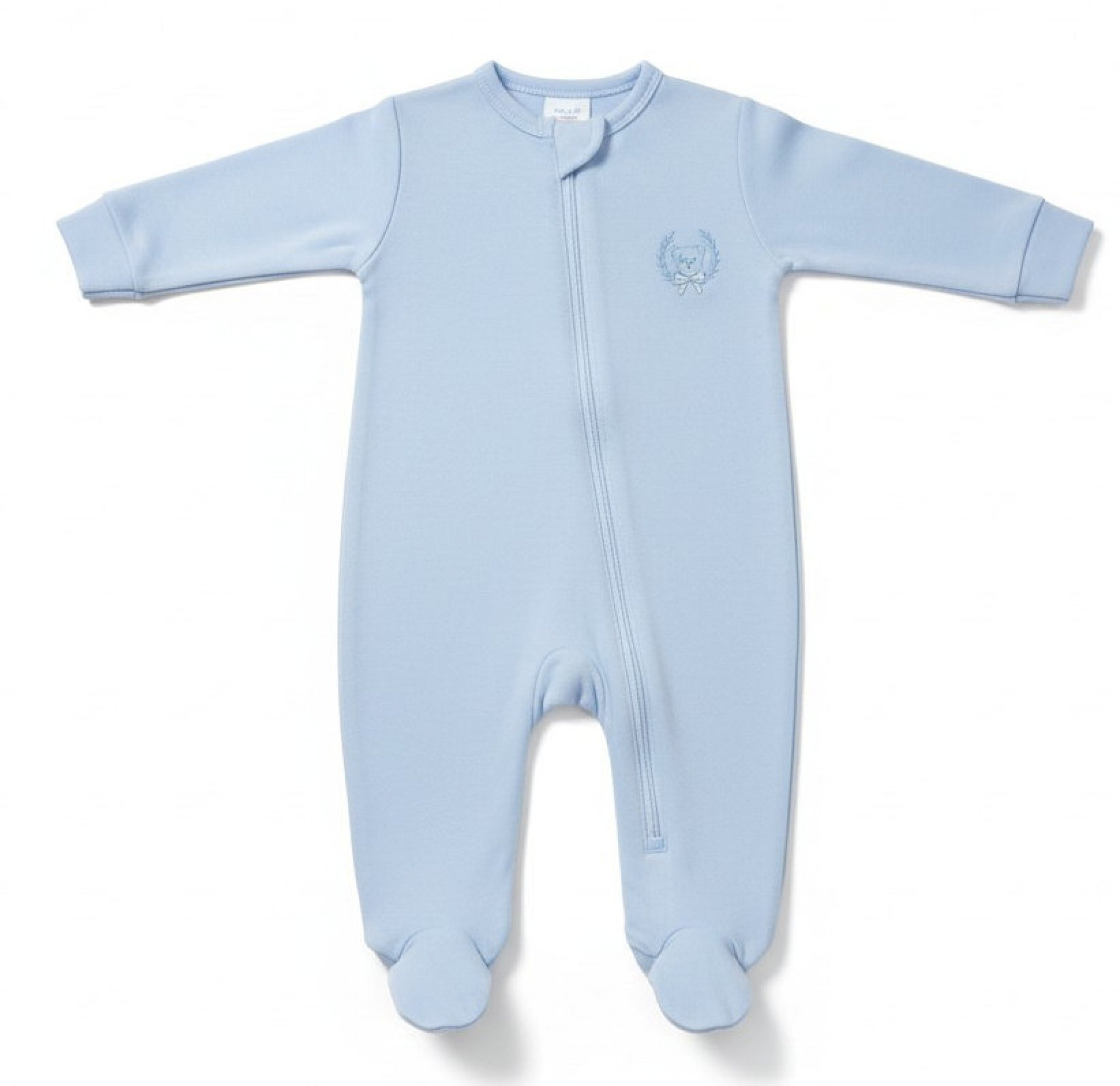 Sky Blue Bear Zipped Sleepsuit – by Pex (Newborn–9 Months) - Image 3