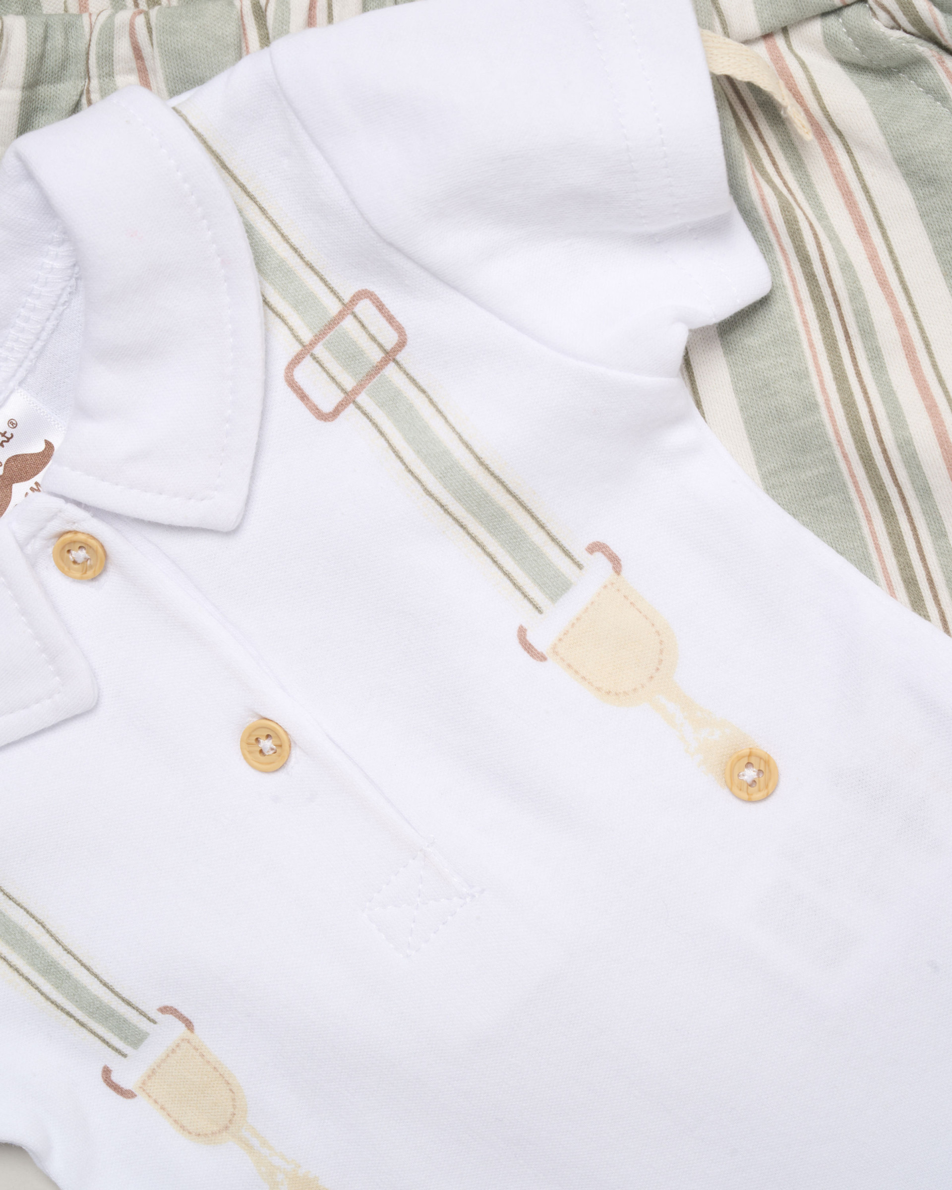 Striped Bodysuit, Shorts, Socks and Cap Set – by Little Gent (0–24 Months) - Image 6